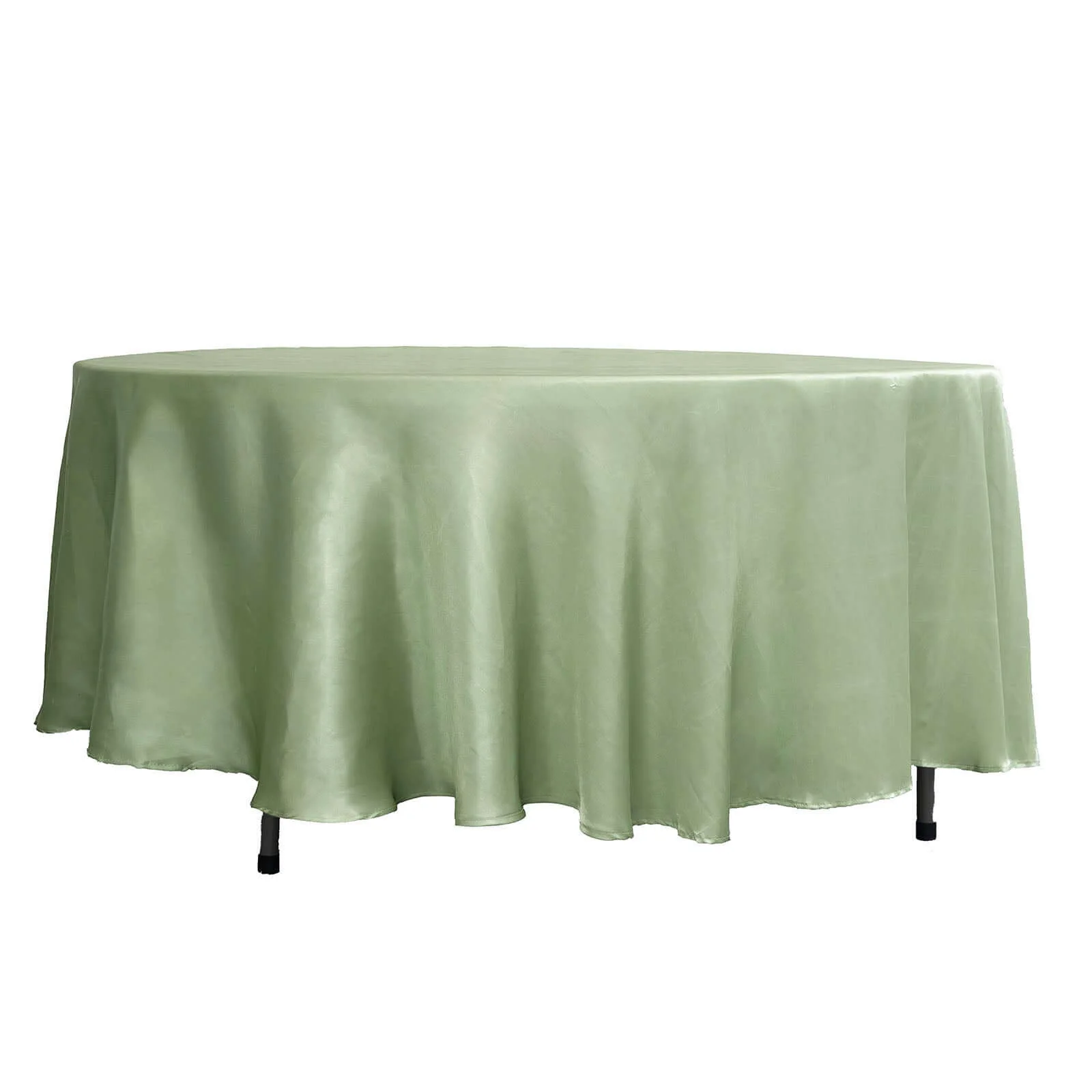 Satin Round Tablecloth 108" Sage Green - Smooth & Durable Table Cover - Image 6