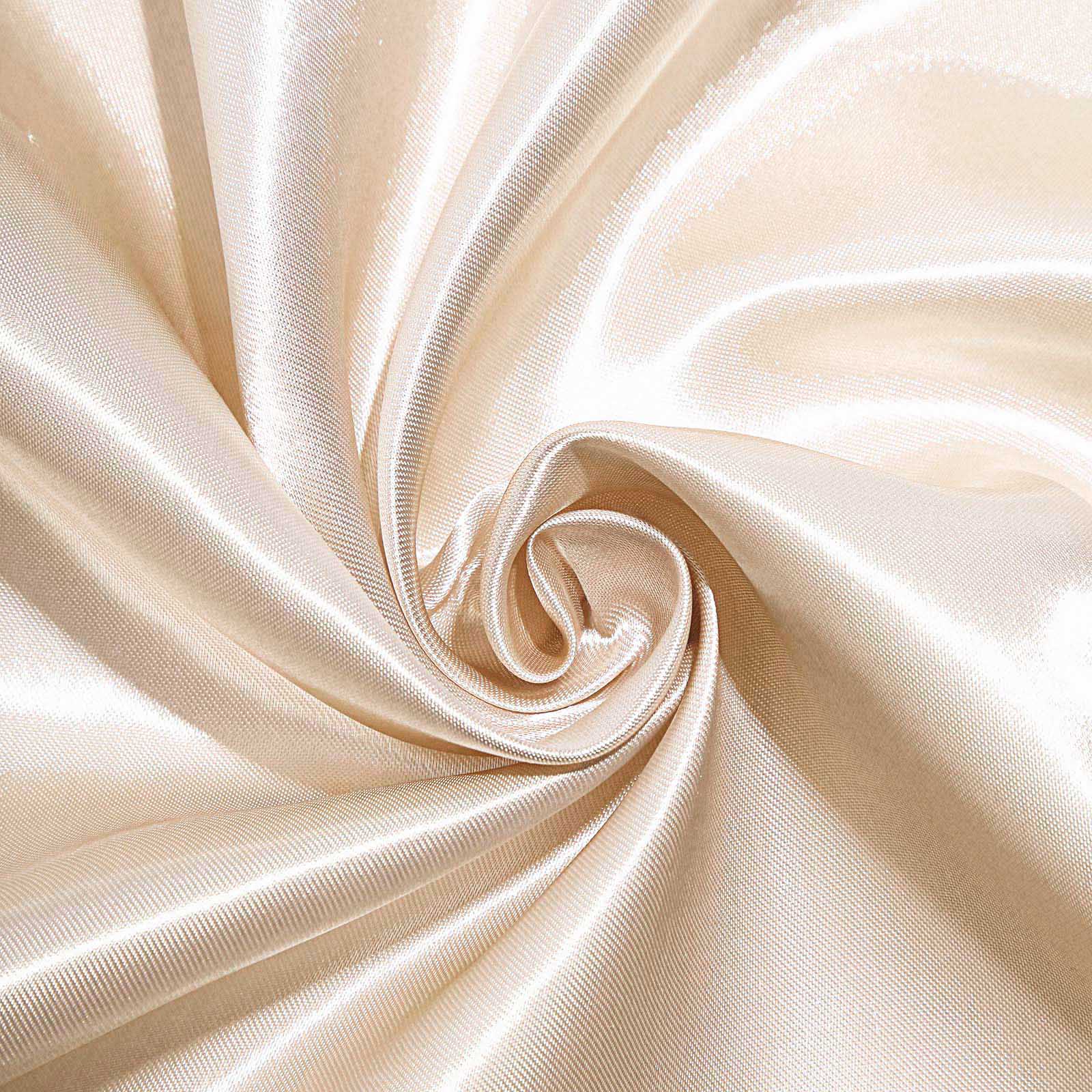 Satin Round Tablecloth 120" Beige - Seamless Table Cover - Image 8