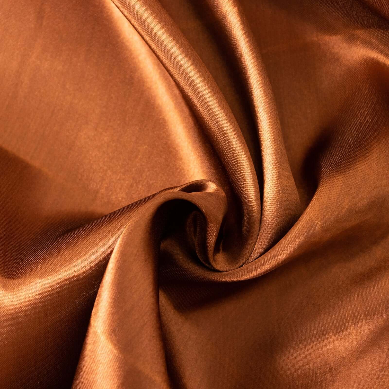 Satin Round Tablecloth 120" Cinnamon Brown - Seamless Table Cover - Image 8