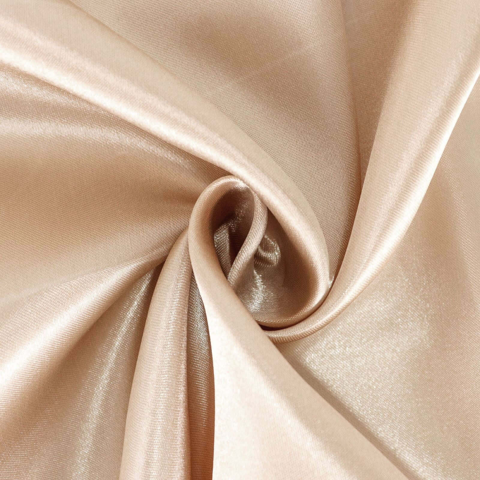 Satin Round Tablecloth 120" Nude - Seamless Table Cover - Image 8