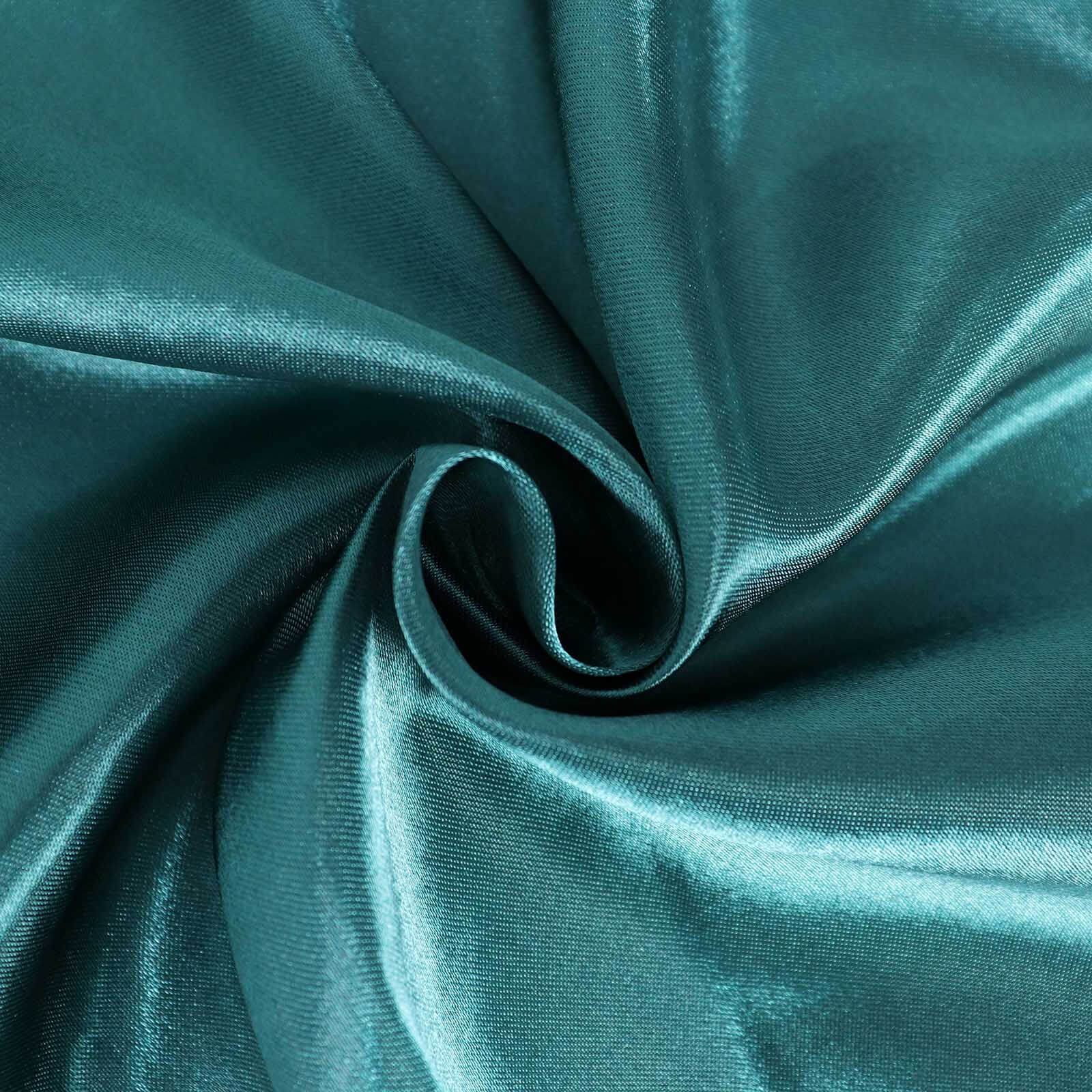 Satin Round Tablecloth 120" Peacock Teal - Seamless Table Cover - Image 8