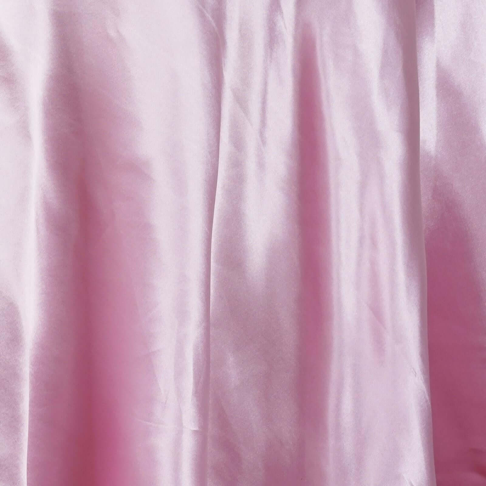 Satin Round Tablecloth 120" Pink - Seamless Table Cover - Image 3