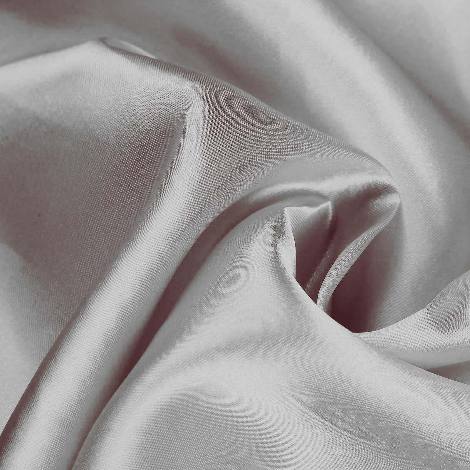 Satin Round Tablecloth 120" Silver - Seamless Table Cover - Image 8