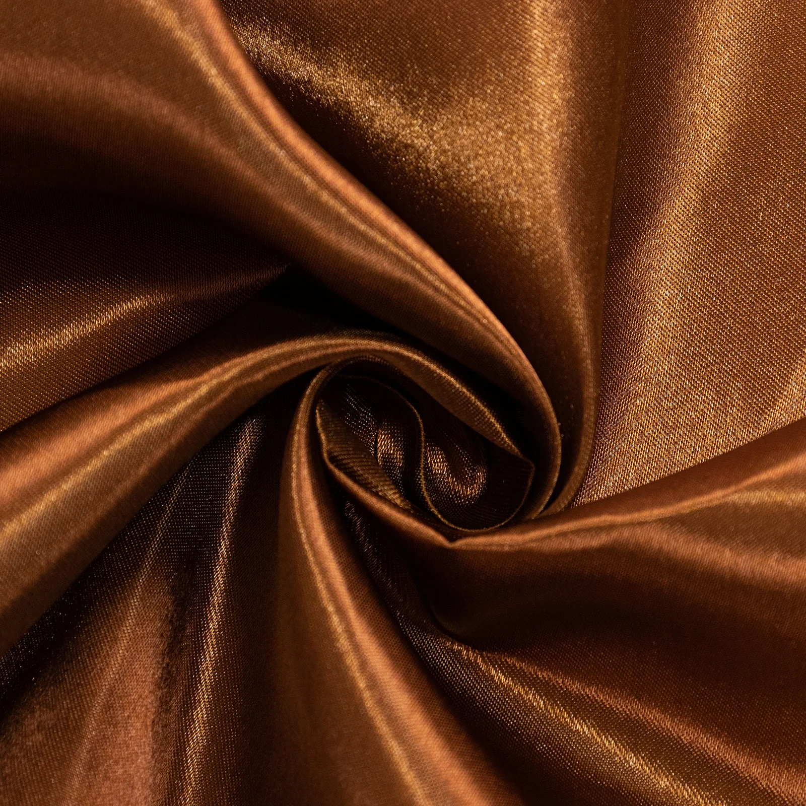 Satin Round Tablecloth 132" Cinnamon Brown - Seamless Table Cover - Image 10