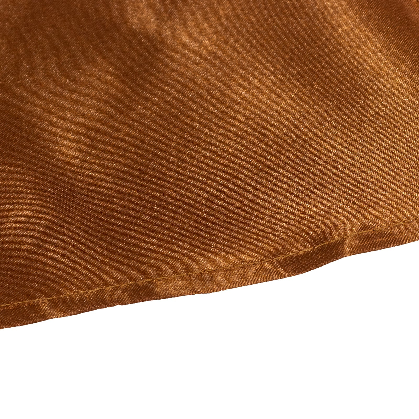 Satin Round Tablecloth 132" Cinnamon Brown - Seamless Table Cover - Image 8