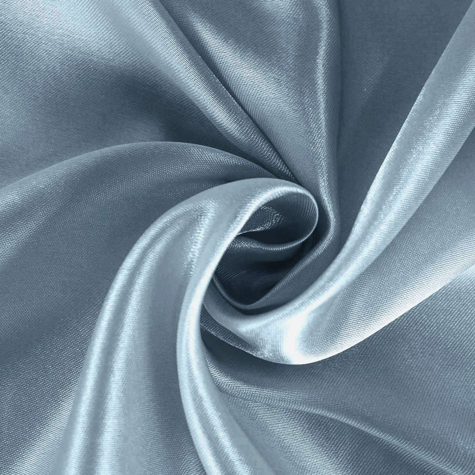 Satin Round Tablecloth 132" Dusty Blue - Seamless Table Cover - Image 8