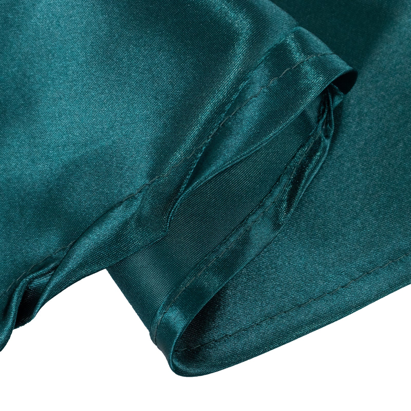 Satin Round Tablecloth 132" Peacock Teal - Seamless Table Cover - Image 9