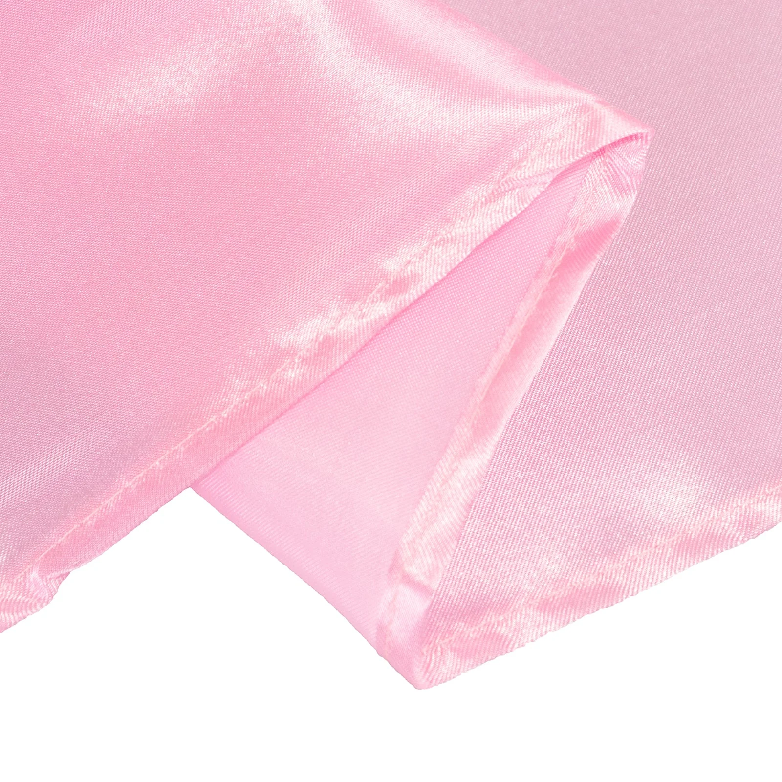 Satin Round Tablecloth 132" Pink - Seamless Table Cover - Image 7