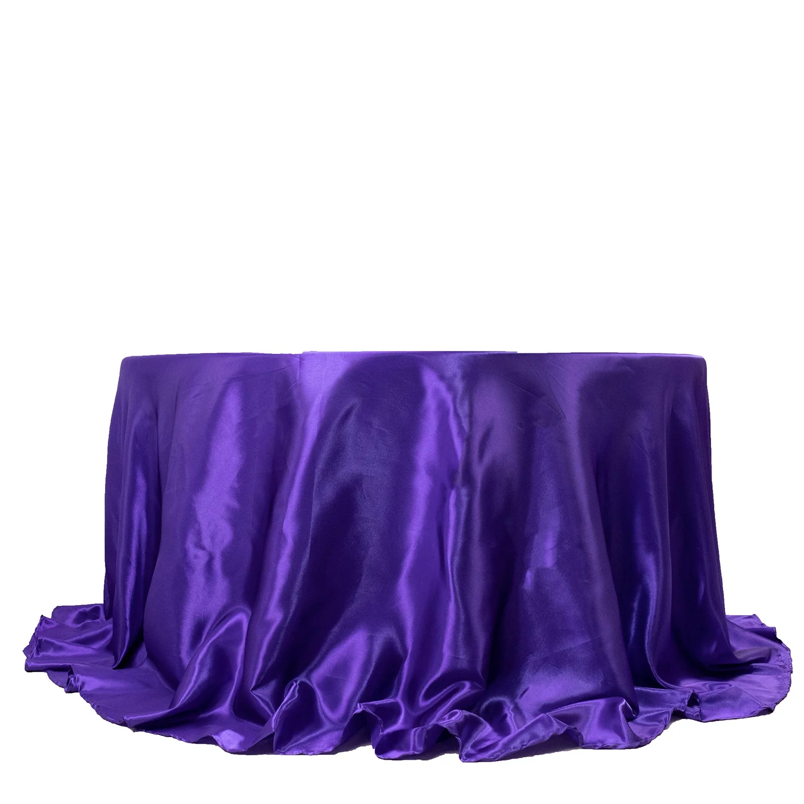 Satin Round Tablecloth 132" Purple - Seamless Table Cover - Image 7