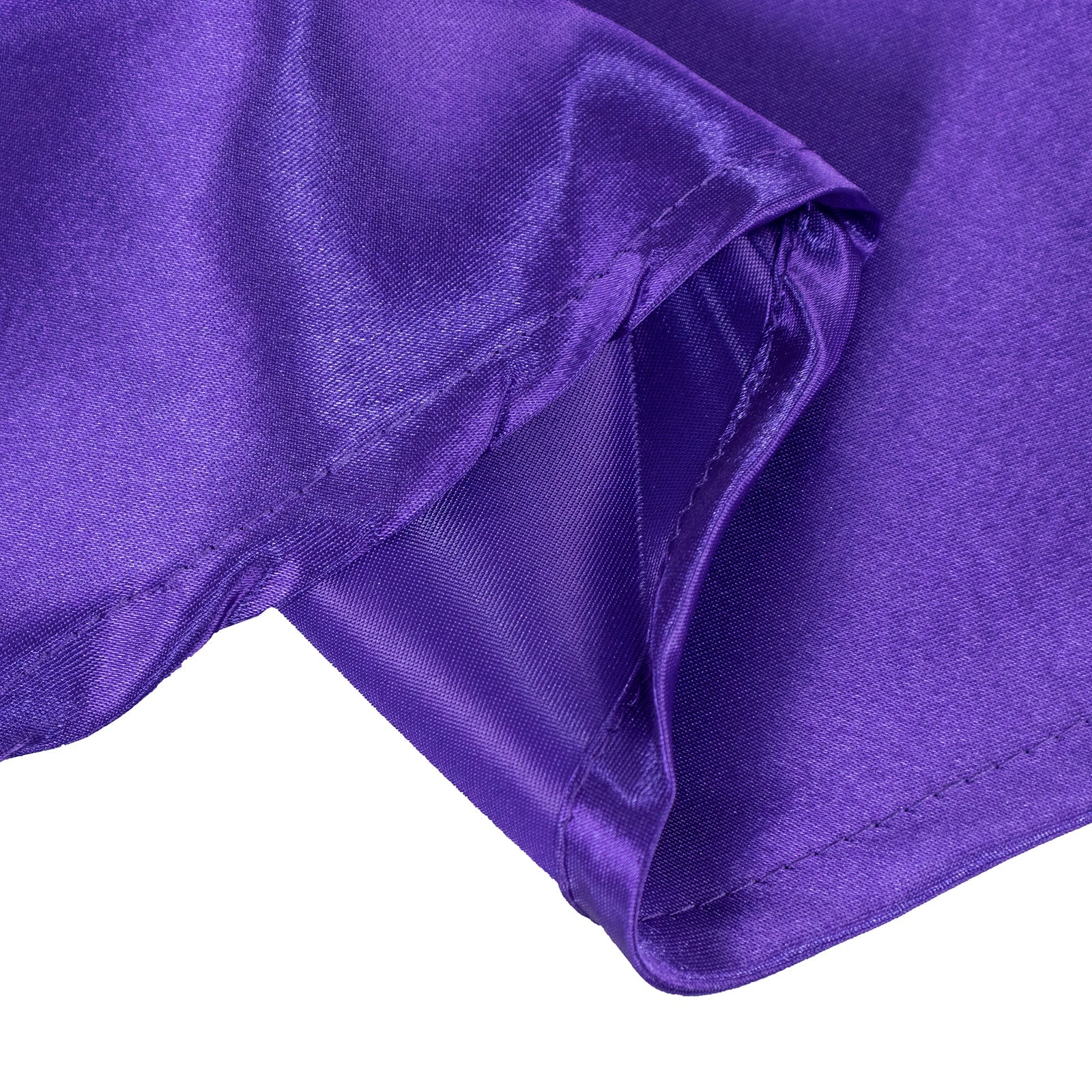 Satin Round Tablecloth 132" Purple - Seamless Table Cover - Image 8