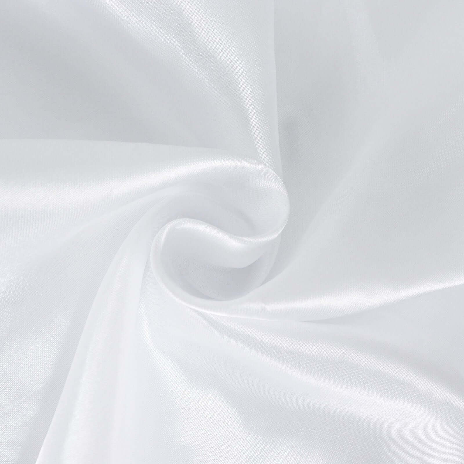 Satin Round Tablecloth 132" White - Classy Seamless Table Cover for Weddings & Events - Image 6