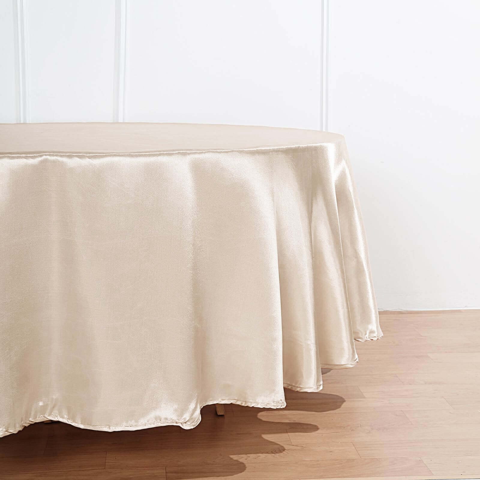 Satin Round Tablecloth 90" Beige - Smooth & Durable Table Cover - Image 6