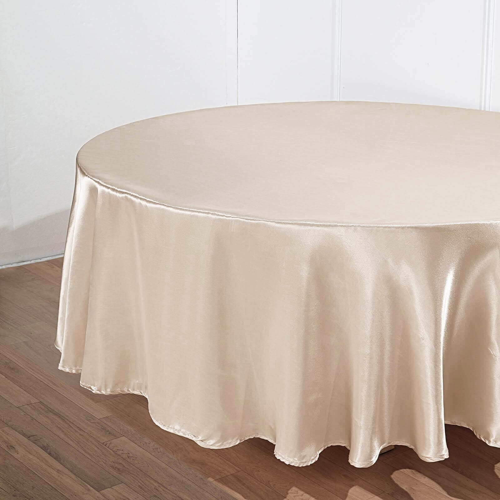 Satin Round Tablecloth 90" Beige - Smooth & Durable Table Cover - Image 7