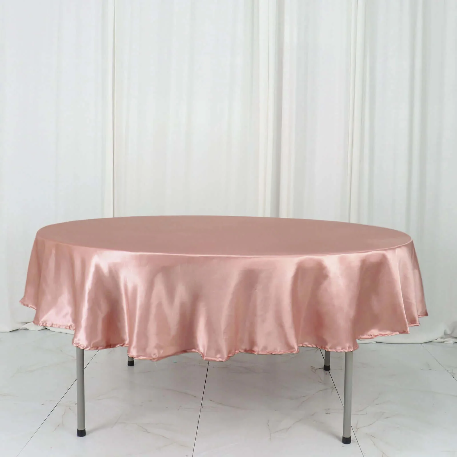 Satin Round Tablecloth 90" Dusty Rose - Smooth & Durable Table Cover