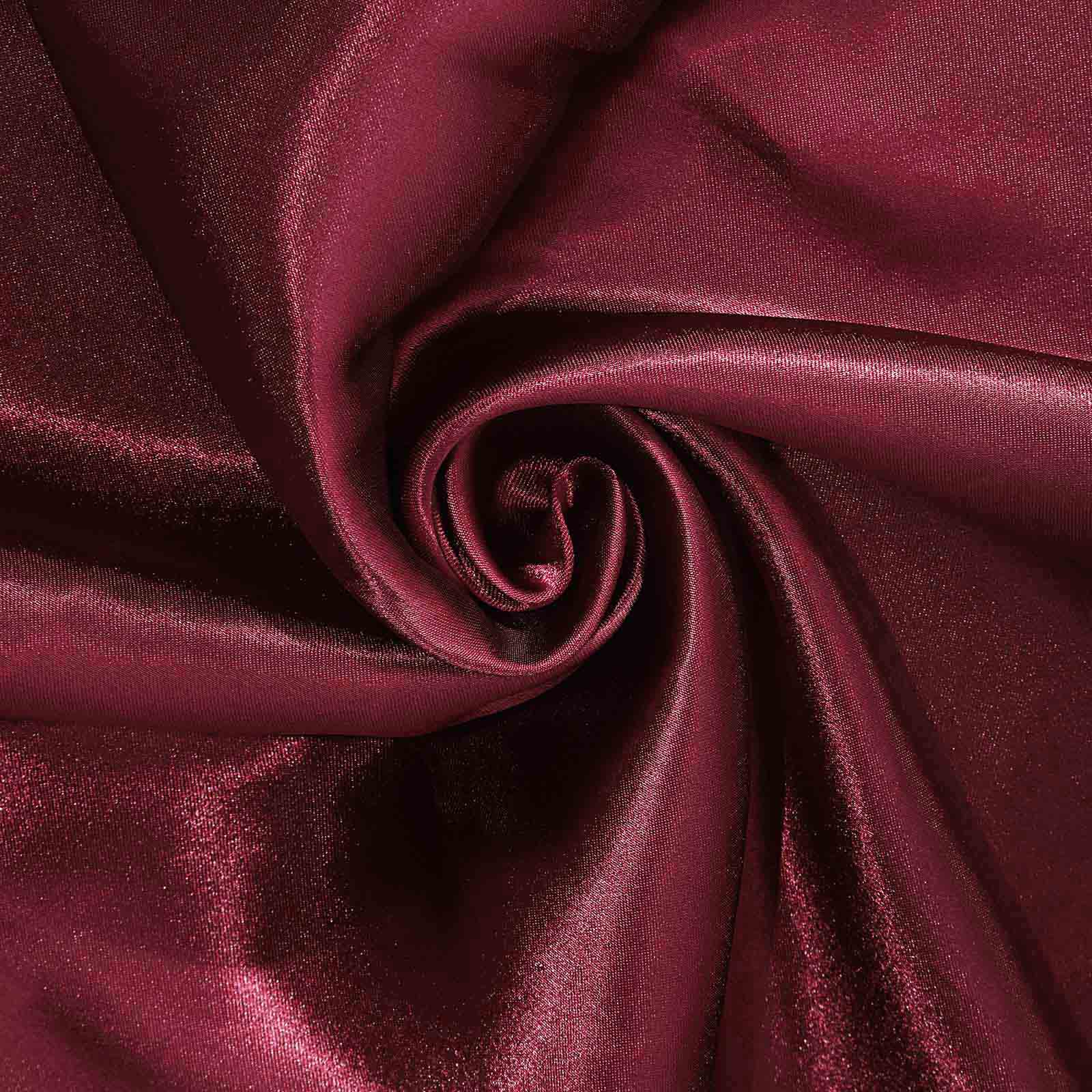 Satin Self-Tie Universal Chair Cover Burgundy - Reusable Slip-On Slipcover for Folding, Dining, Banquet & Standard Size Chairs - Image 8