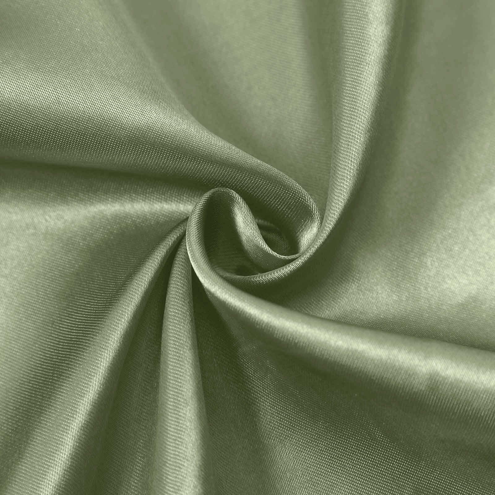 Satin Self-Tie Universal Chair Cover Dusty Sage Green - Reusable Slip-On Slipcover for Folding, Dining, Banquet & Standard Size Chairs - Image 8