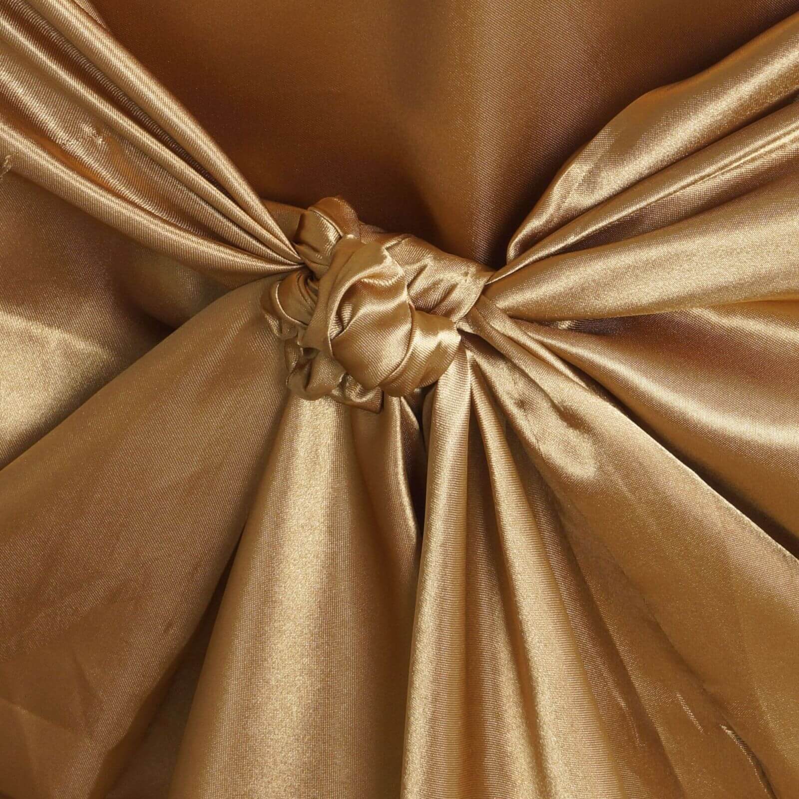 Satin Self-Tie Universal Chair Cover Gold - Reusable Slip-On Slipcover for Folding, Dining, Banquet & Standard Size Chairs - Image 7