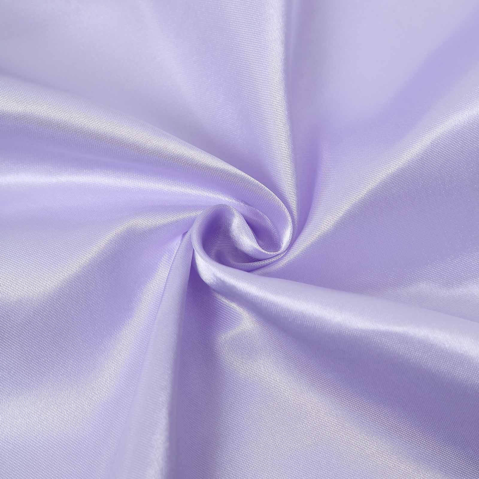 Satin Self-Tie Universal Chair Cover Lavender Lilac - Reusable Slip-On Slipcover for Folding, Dining, Banquet & Standard Size Chairs - Image 8