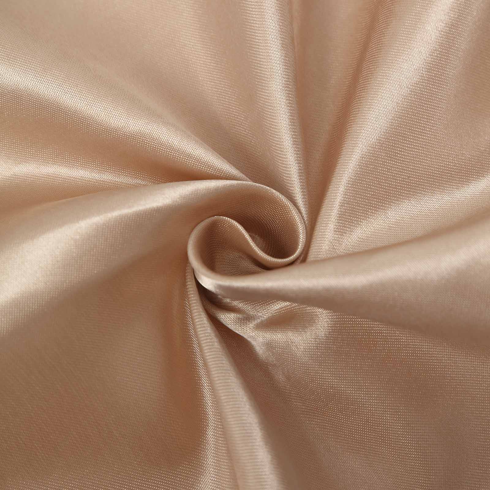 Satin Self-Tie Universal Chair Cover Nude - Reusable Slip-On Slipcover for Folding, Dining, Banquet & Standard Size Chairs - Image 8