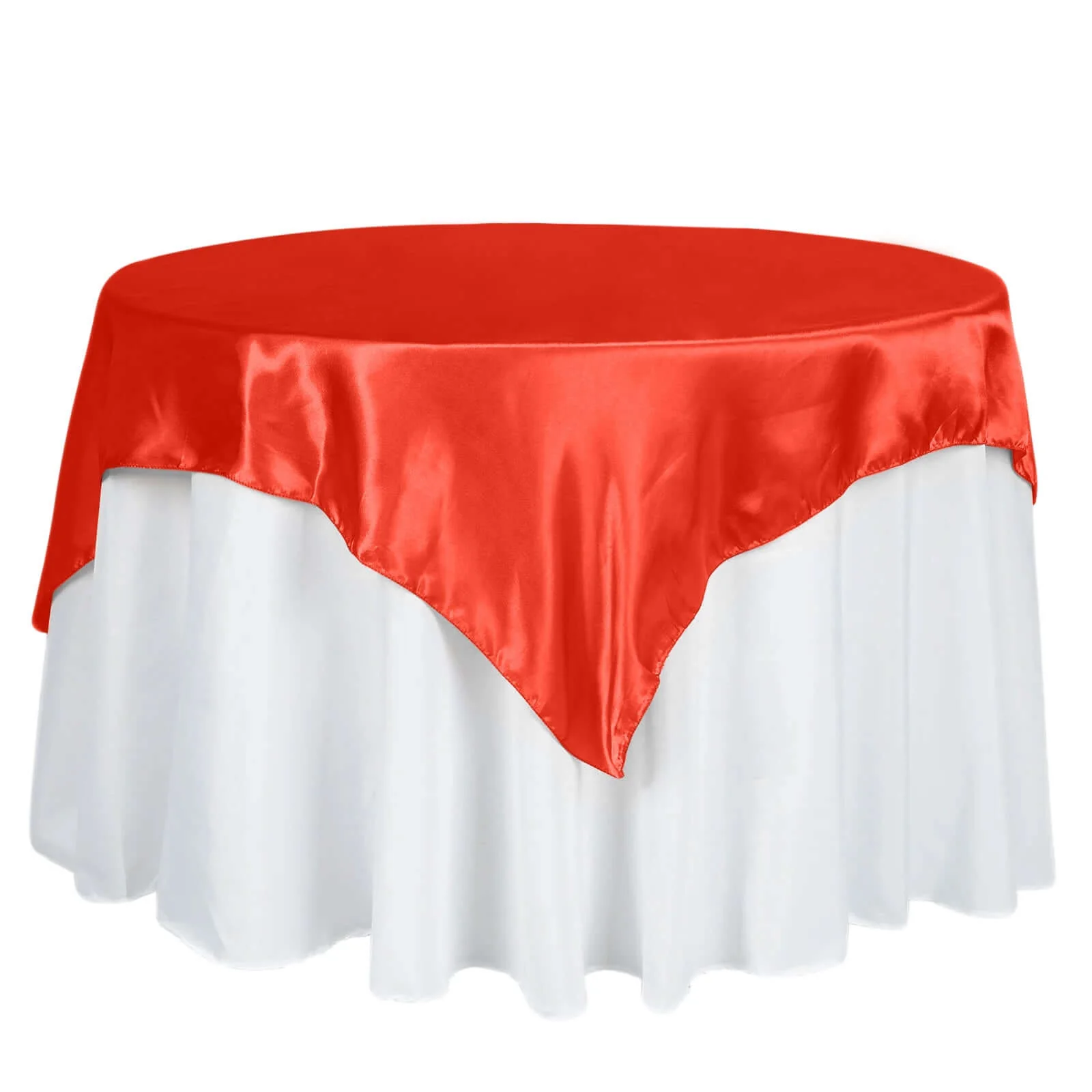 Satin Square Table Overlay 60"x60" Red - Luxurious Wedding Table Topper - Image 7