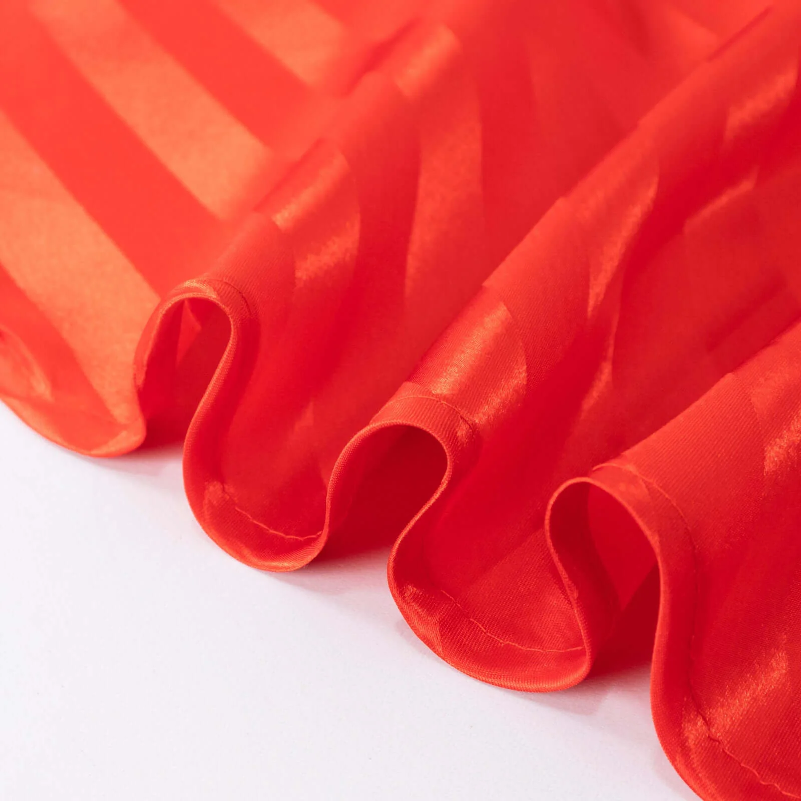 Satin Stripe Rectangular Tablecloth 90"x132" Red - Silky Smooth Seamless Table Cover - Image 11