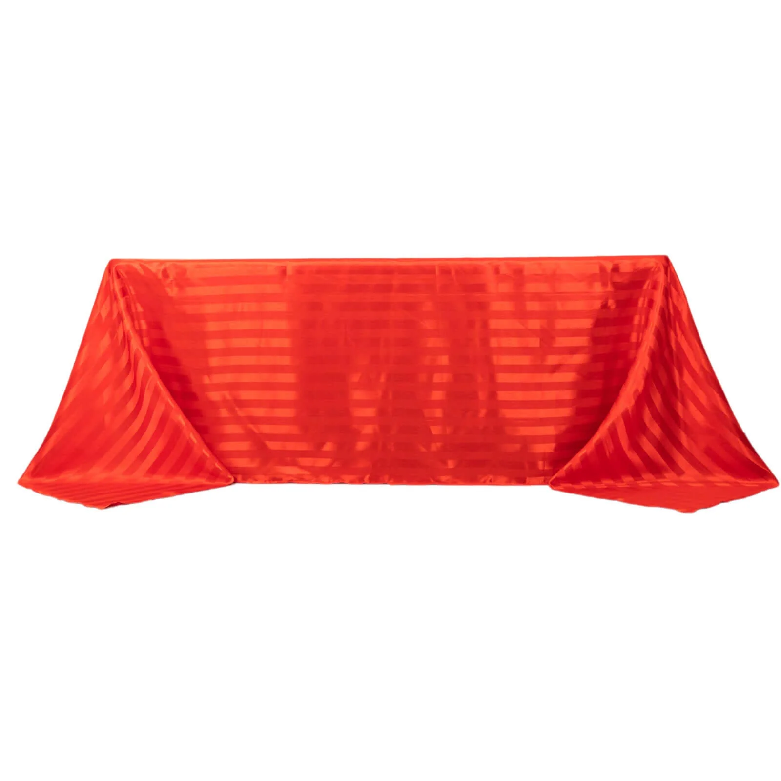 Satin Stripe Rectangular Tablecloth 90"x132" Red - Silky Smooth Seamless Table Cover - Image 7
