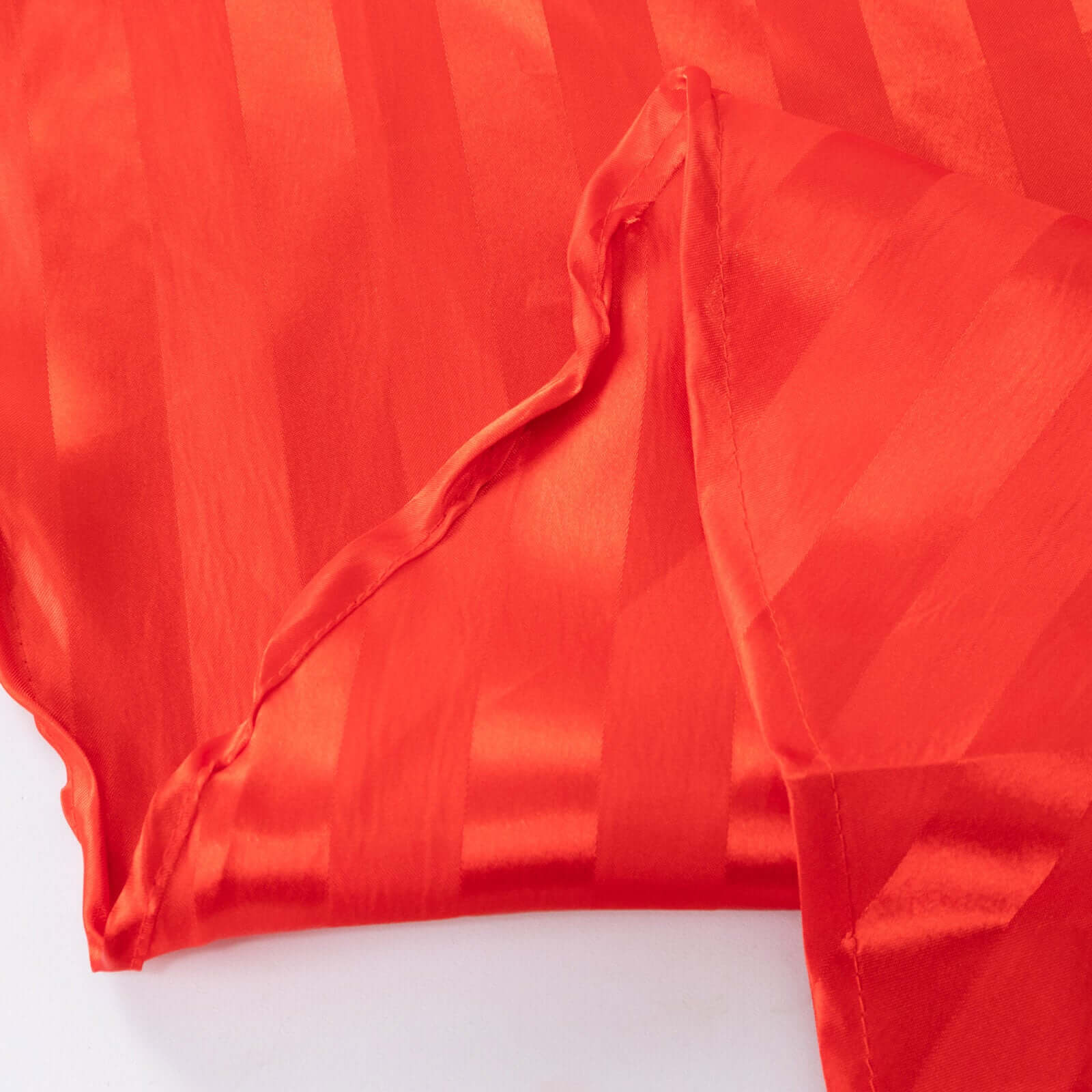 Satin Stripe Round Tablecloth 120" Red - Seamless Silky Smooth Table Cover - Image 10