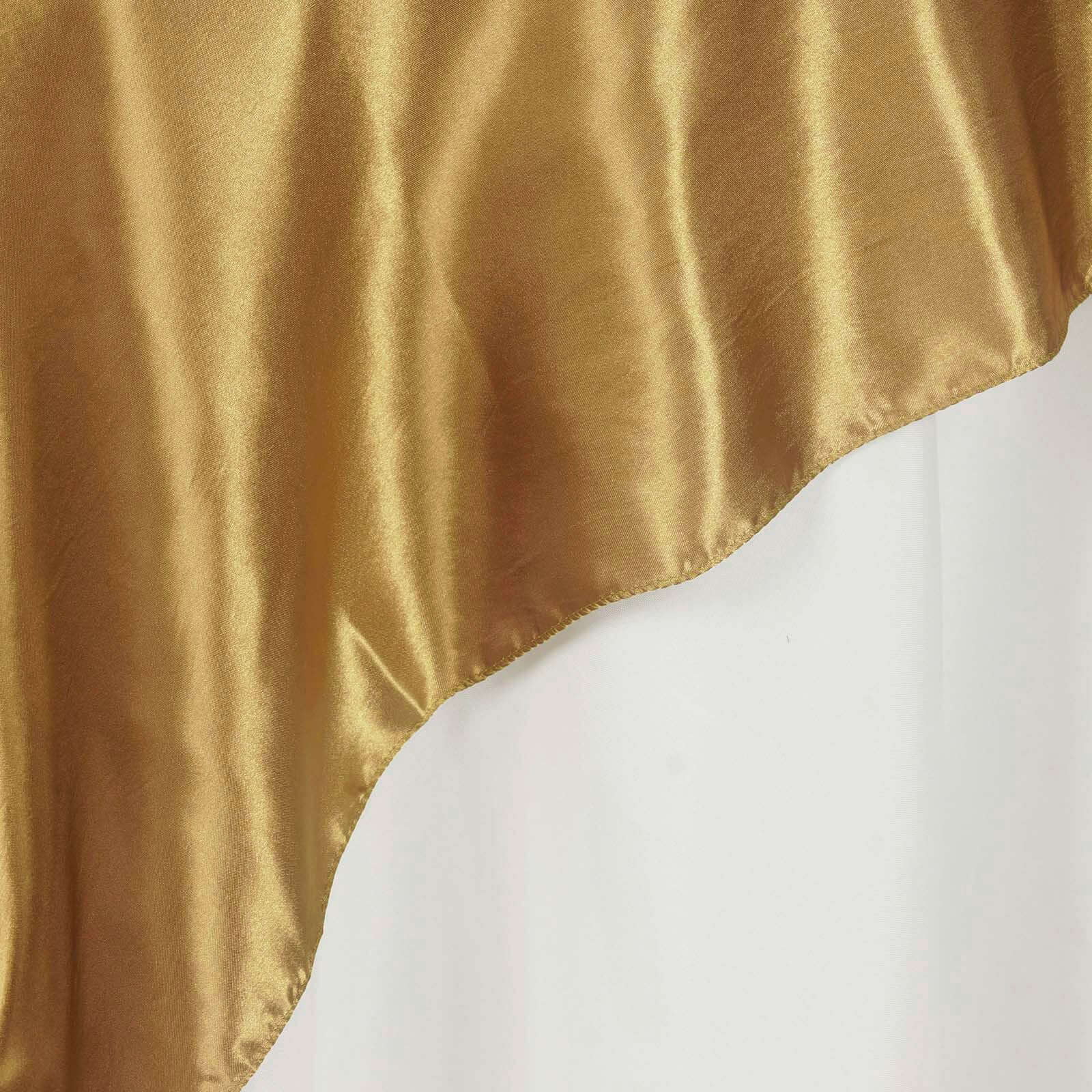 Satin Table Overlay 72"x72" Gold - Wrinkle Resistant and Smooth Table Topper for Luxurious Weddings & Celebrations - Image 6