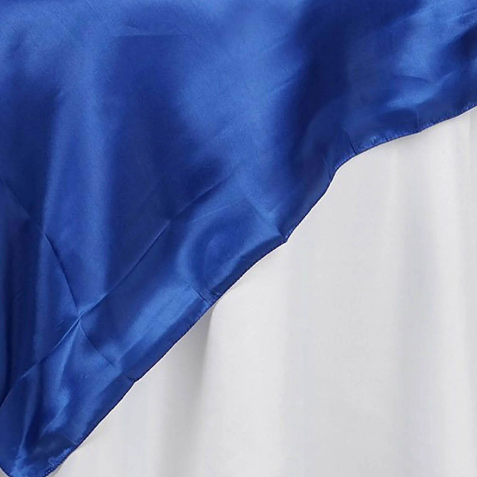Satin Table Overlay 72"x72" Royal Blue - Wrinkle Resistant & Smooth Table Topper - Image 6