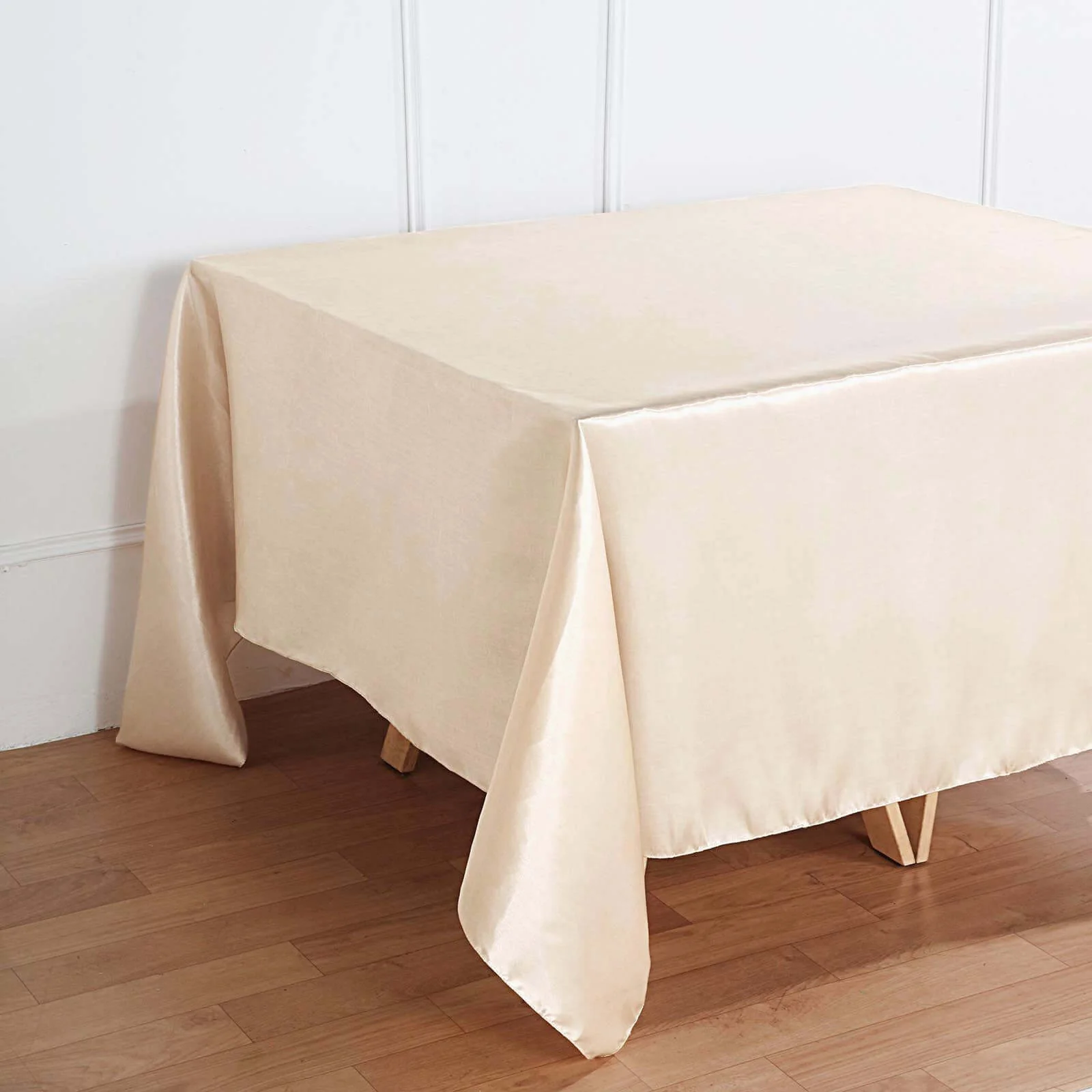 Satin Table Overlay 90"x90" Beige - Smooth Finish Table Topper - Image 8
