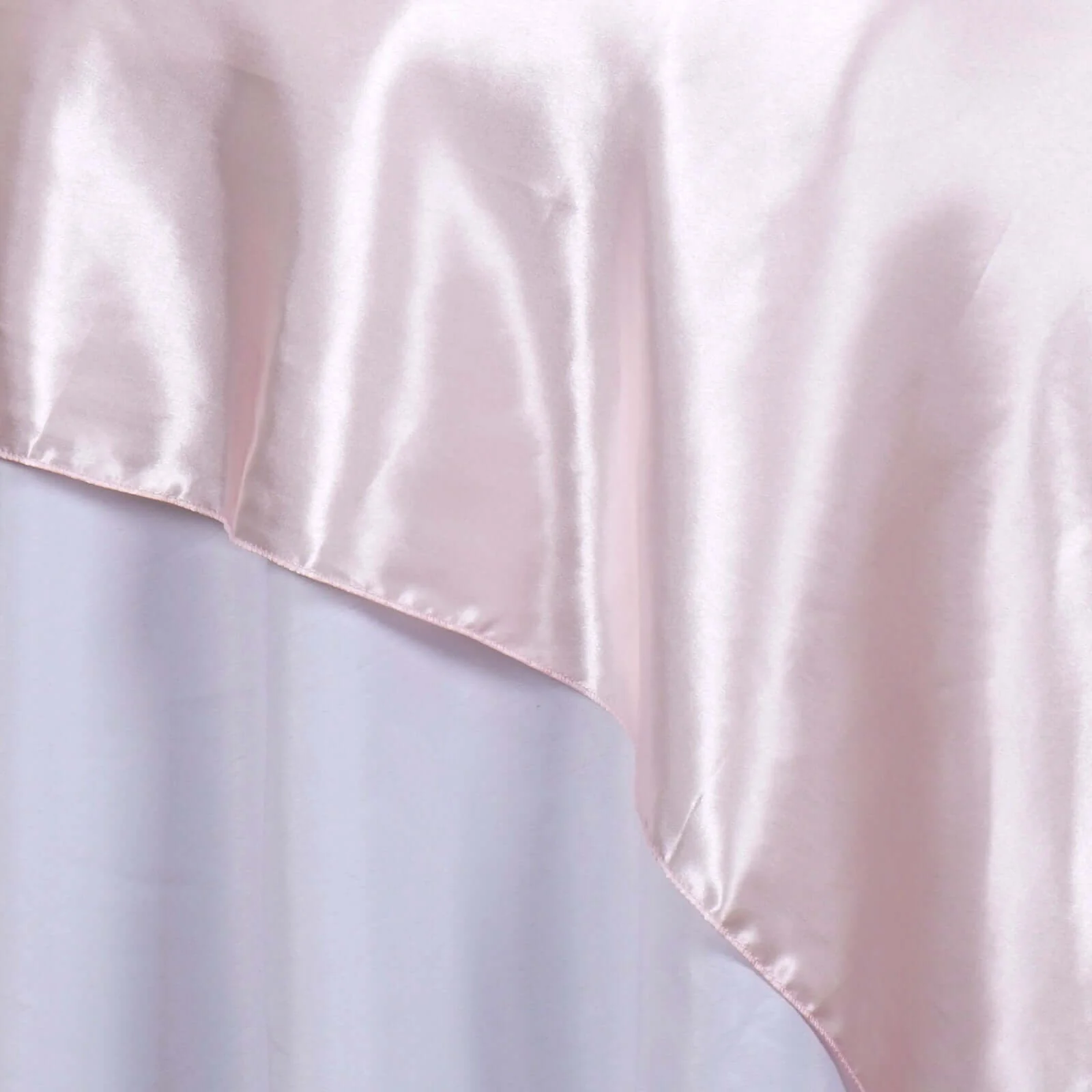 Satin Table Overlay 90"x90" Blush - Smooth Finish Table Topper - Image 5