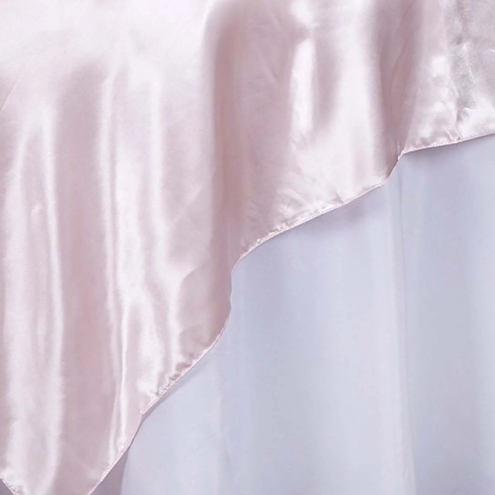 Satin Table Overlay 90"x90" Blush - Smooth Finish Table Topper - Image 8