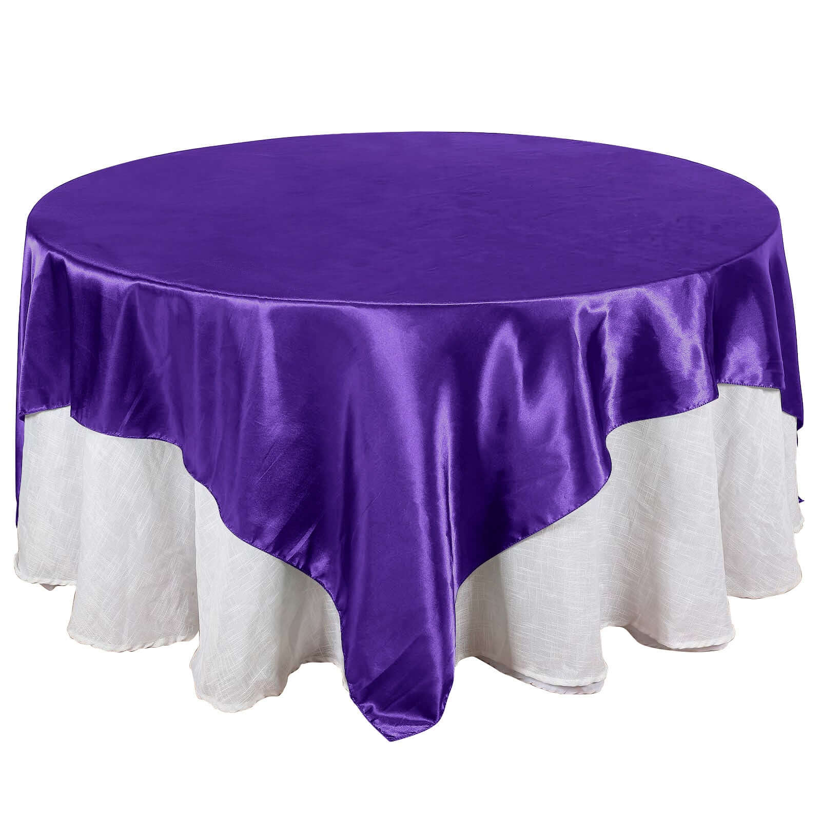 Satin Table Overlay 90"x90" Purple - Smooth Finish Table Topper - Image 7