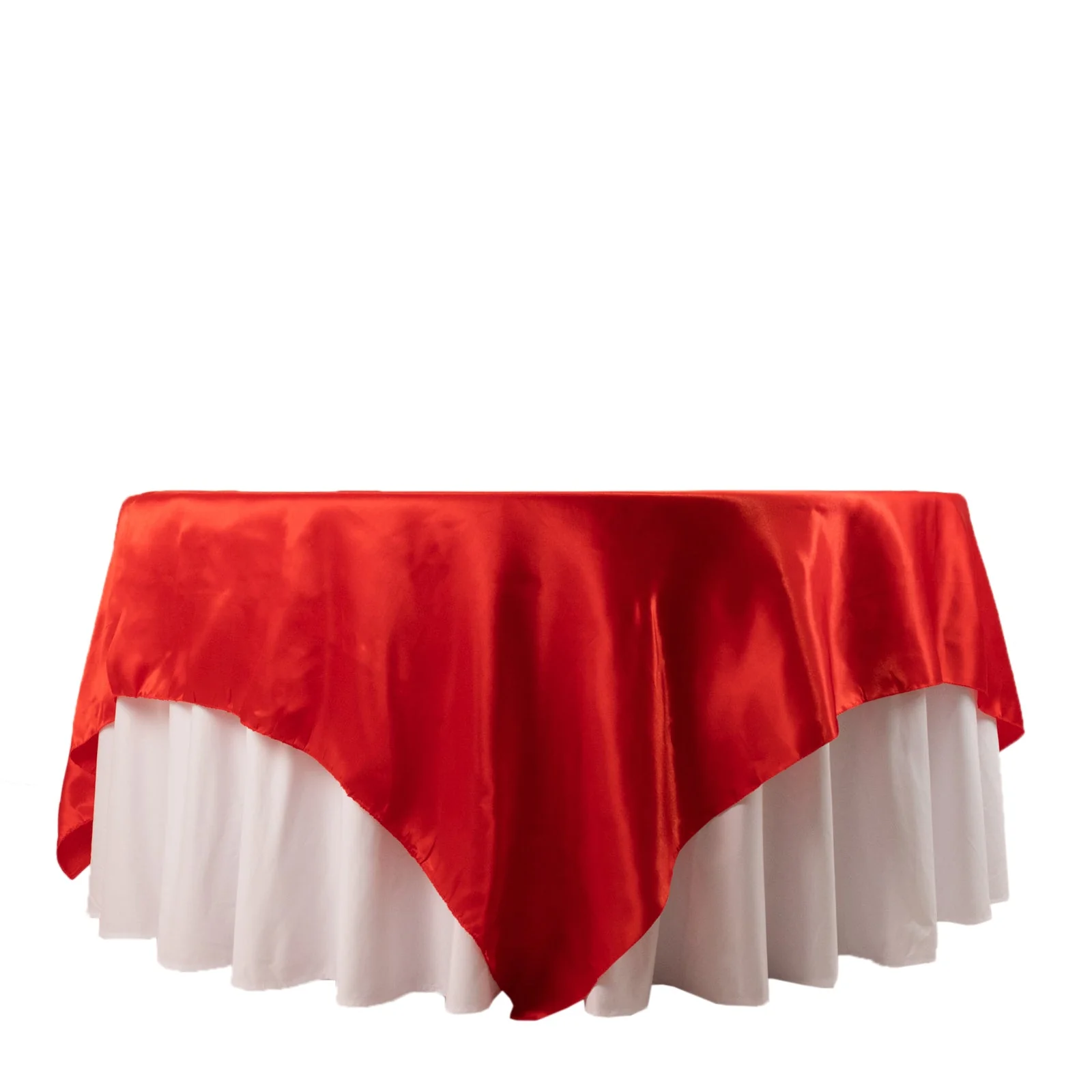 Satin Table Overlay 90"x90" Red - Smooth Finish Table Topper - Image 6