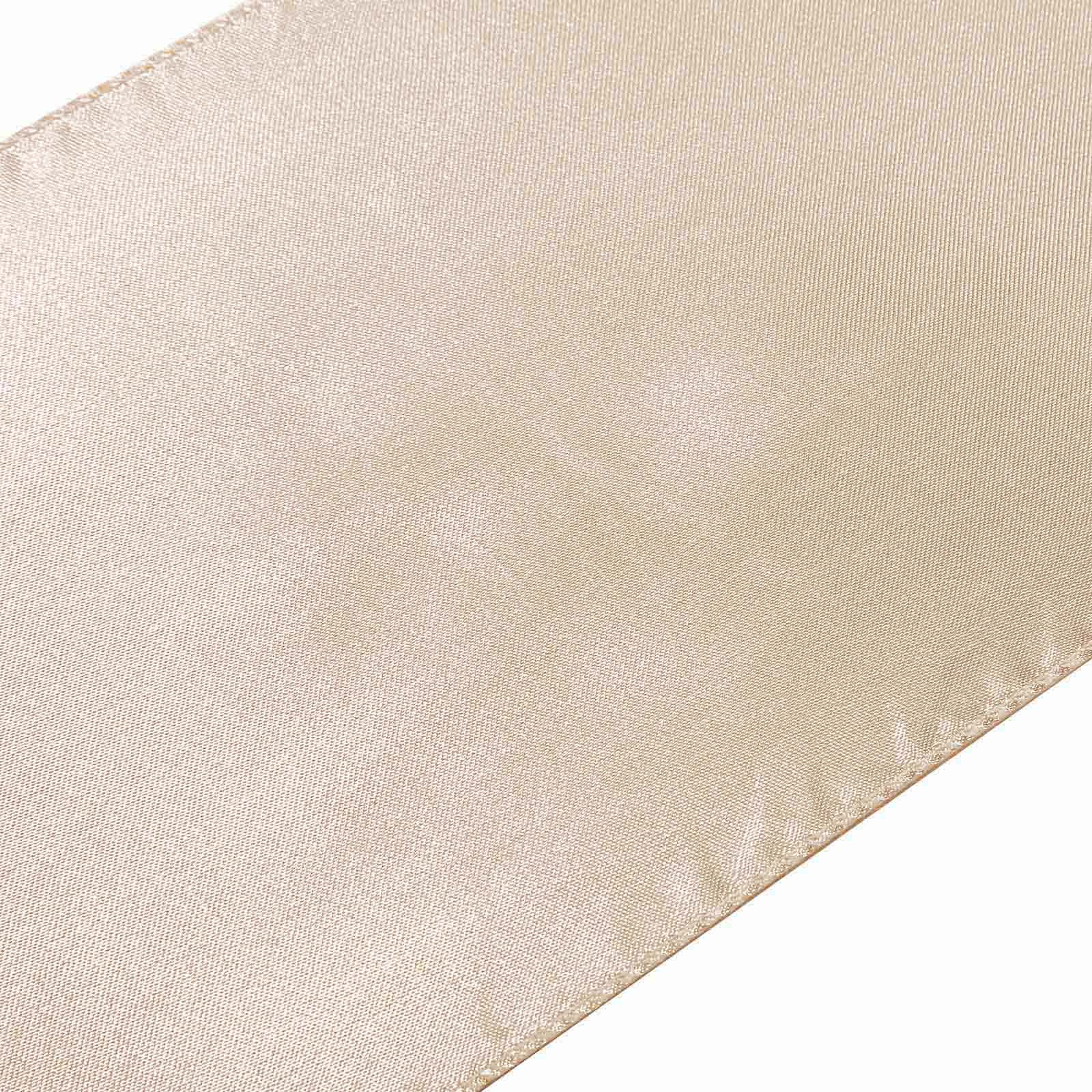 Satin Table Runner 12"x108" Beige - Stylish Table Linen - Image 3