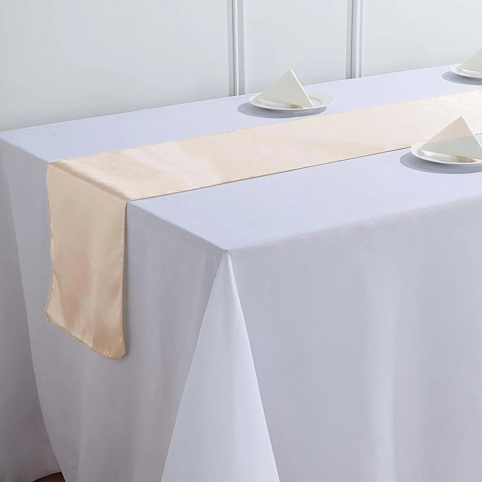 Satin Table Runner 12"x108" Beige - Stylish Table Linen - Image 6