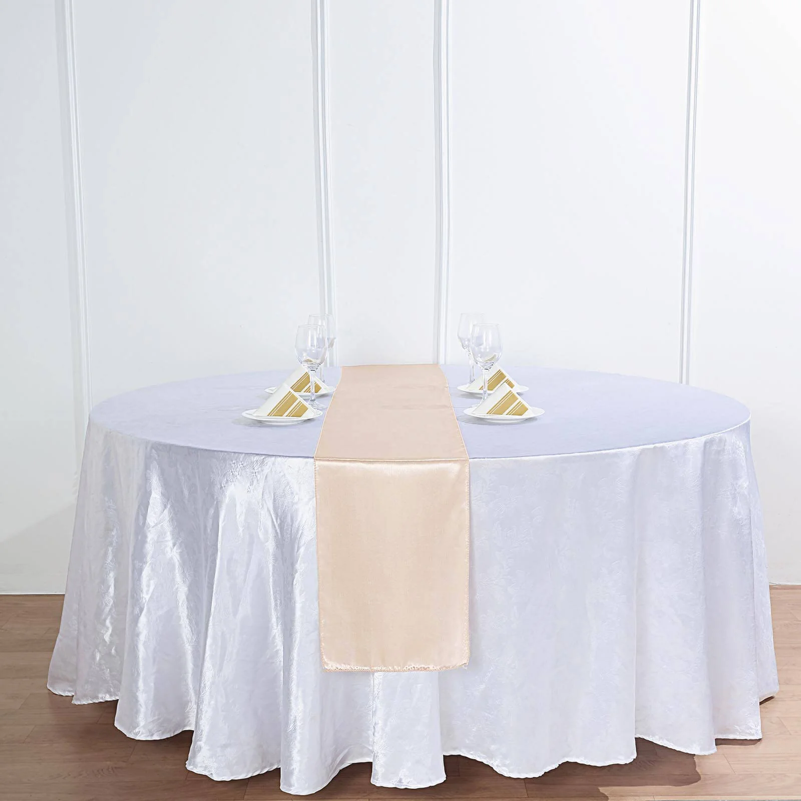 Satin Table Runner 12"x108" Beige - Stylish Table Linen - Image 8