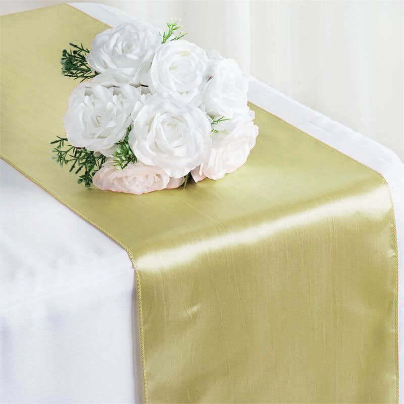 Satin Table Runner 12"x108" Champagne - Stylish Table Linen - Image 7