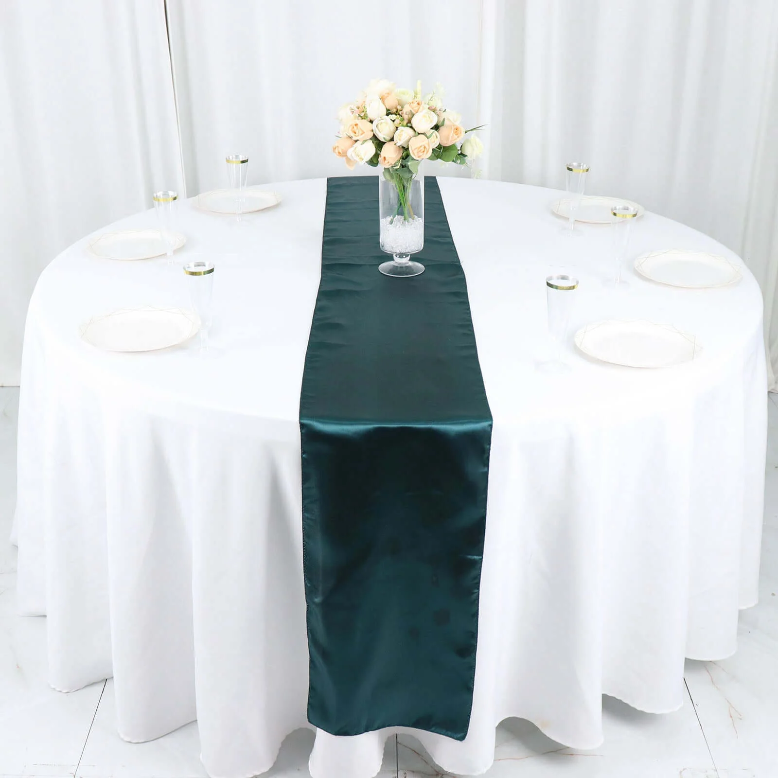 Satin Table Runner 12"x108" Peacock Teal - Stylish Table Linen - Image 6