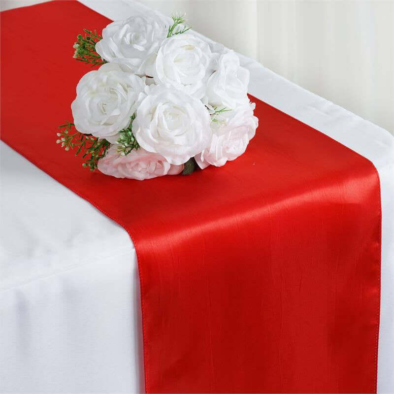 Satin Table Runner 12"x108" Red - Stylish Table Linen - Image 7