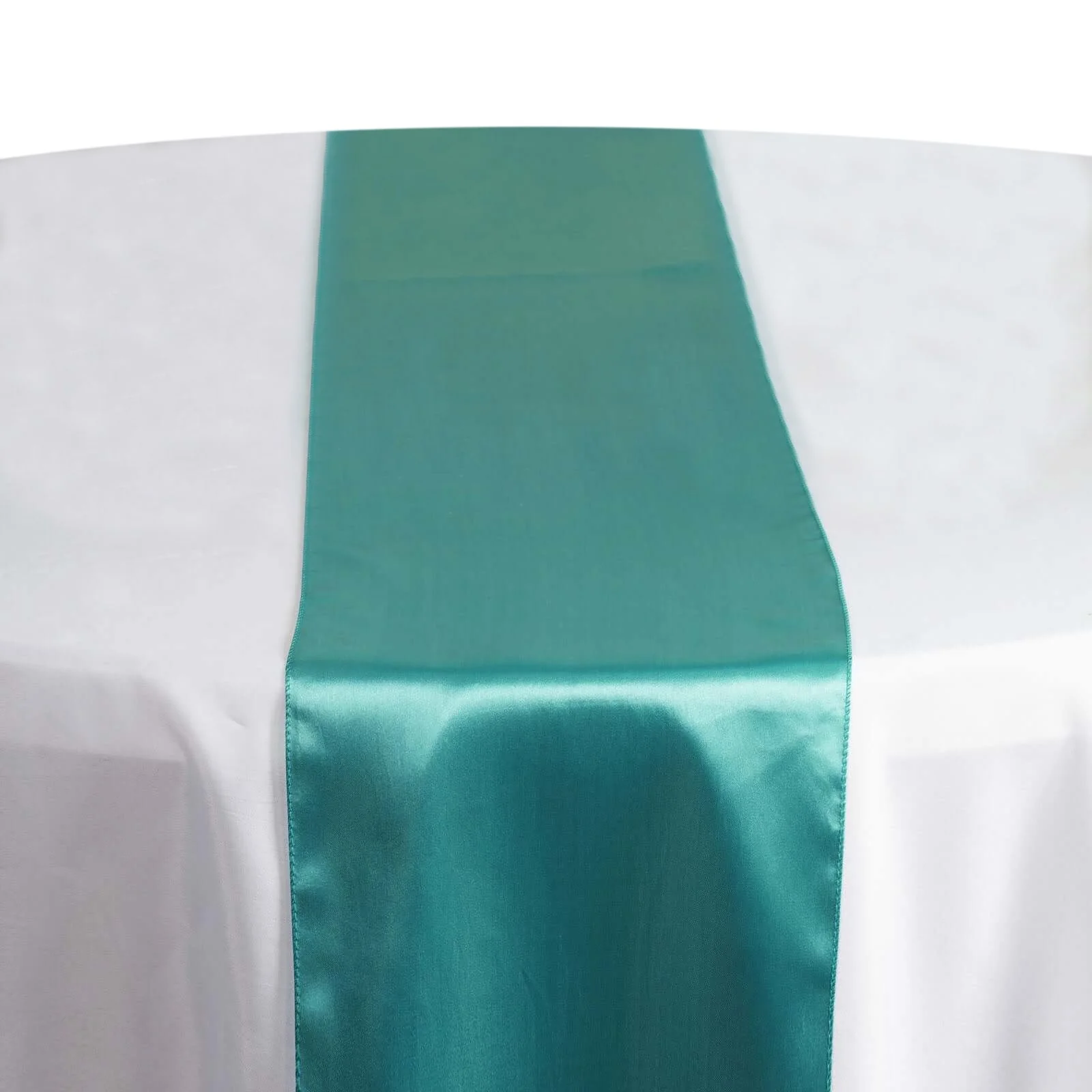 Satin Table Runner 12"x108" Turquoise - Stylish Table Linen - Image 2