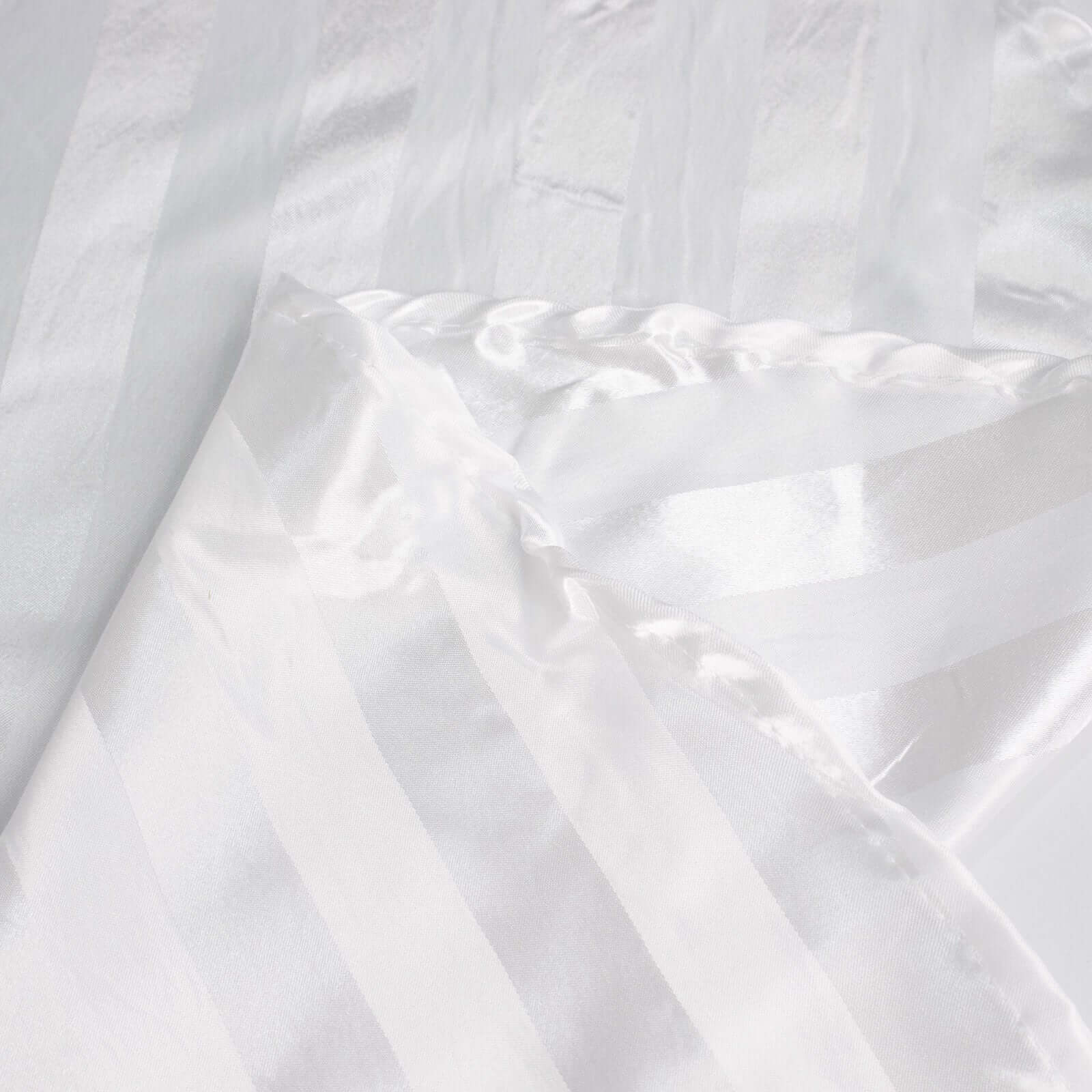 Satin Table Runner 12"x108" White - Stripe Classic Wedding & Event Table Decor - Image 12