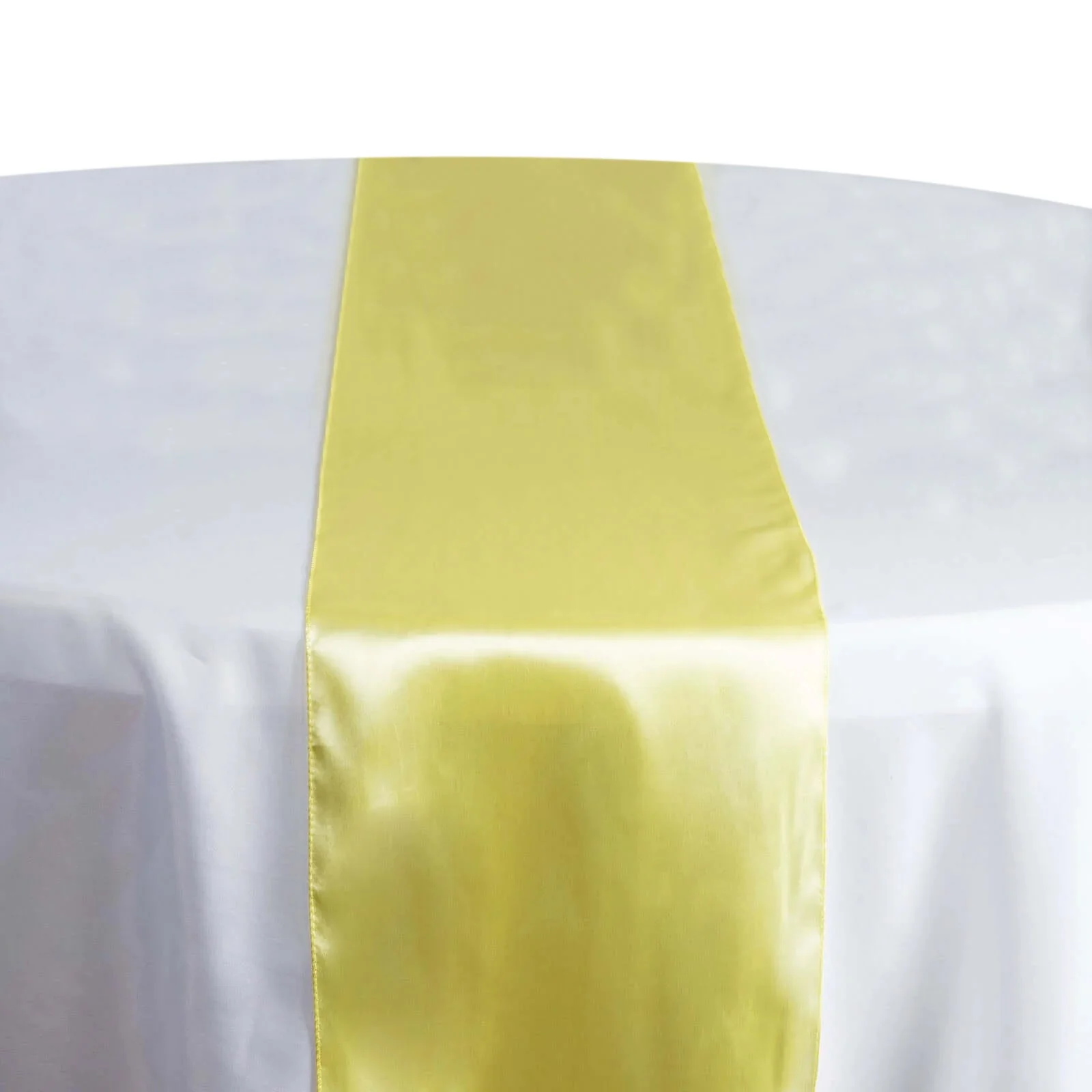 Satin Table Runner 12"x108" Yellow - Stylish Table Linen - Image 2