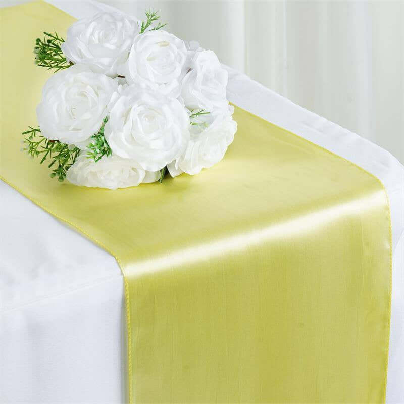 Satin Table Runner 12"x108" Yellow - Stylish Table Linen - Image 7