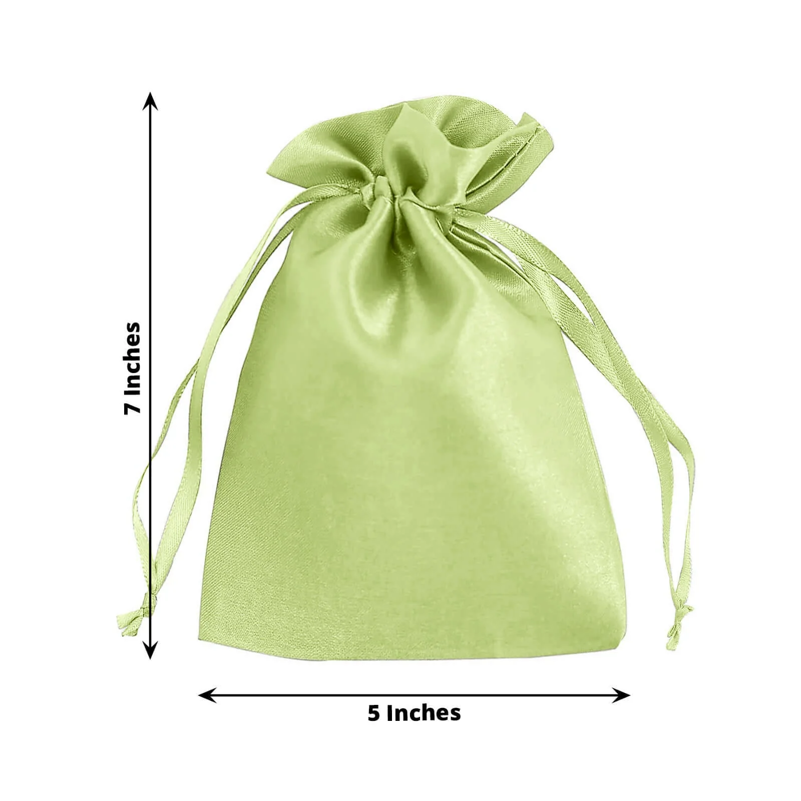 60 Pack Apple Green Satin Drawstring Wedding Party Favor Gift Bags 5"x7" - Image 3