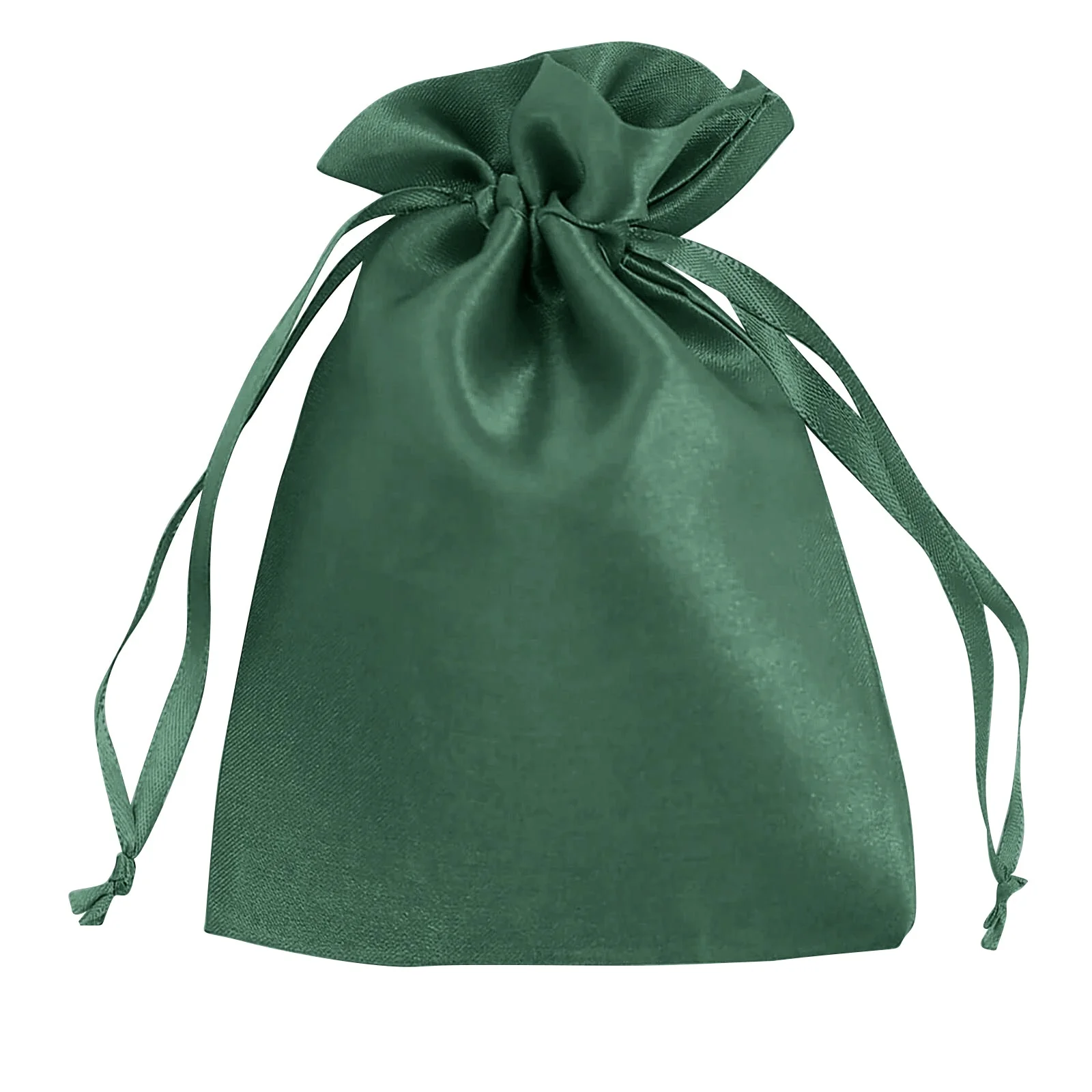 60 Pack Hunter Emerald Green Satin Drawstring Wedding Party Favor Gift Bags 5"x7" - Image 2