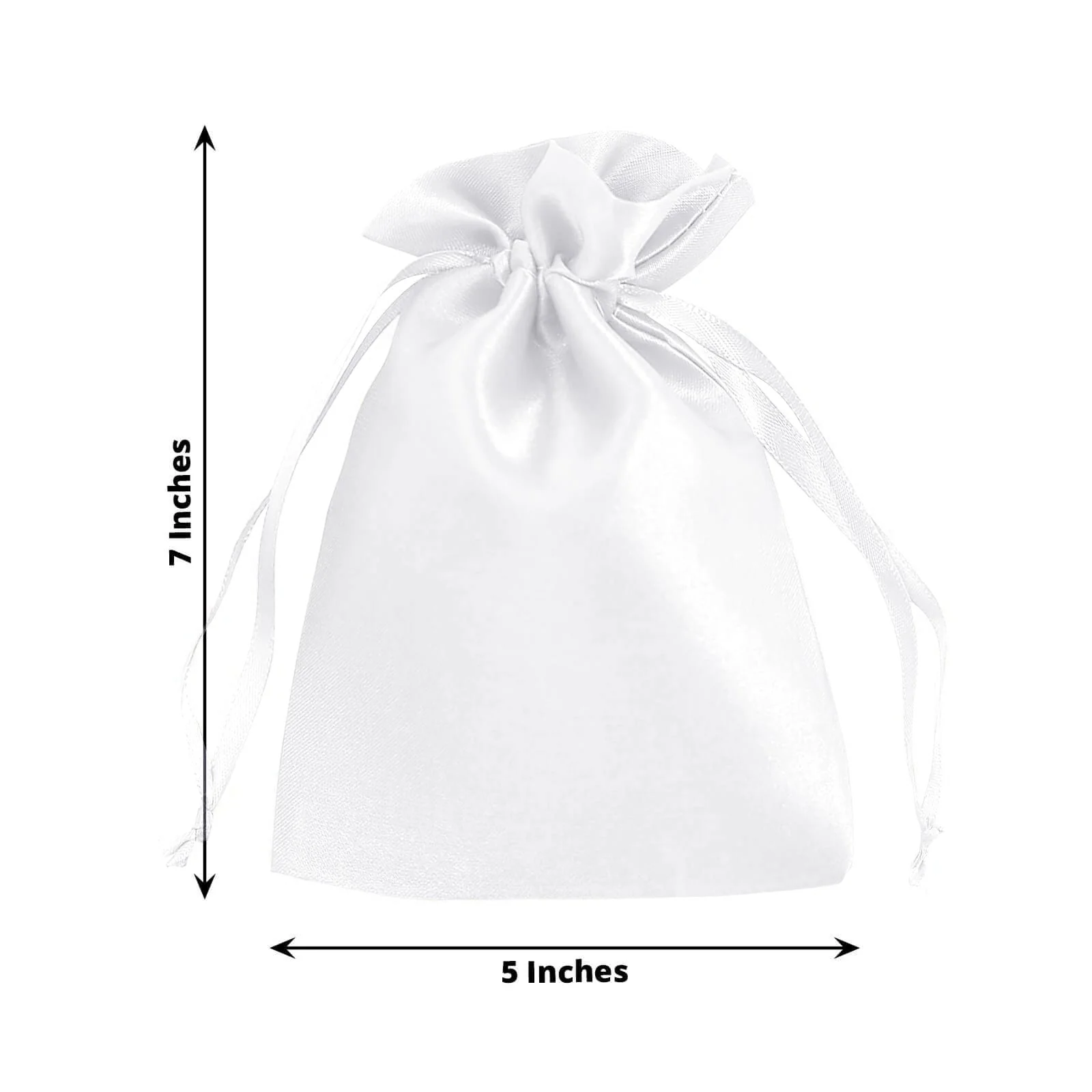 60 Pack White Satin Drawstring Wedding Party Favor Gift Bags 5"x7" - Image 3
