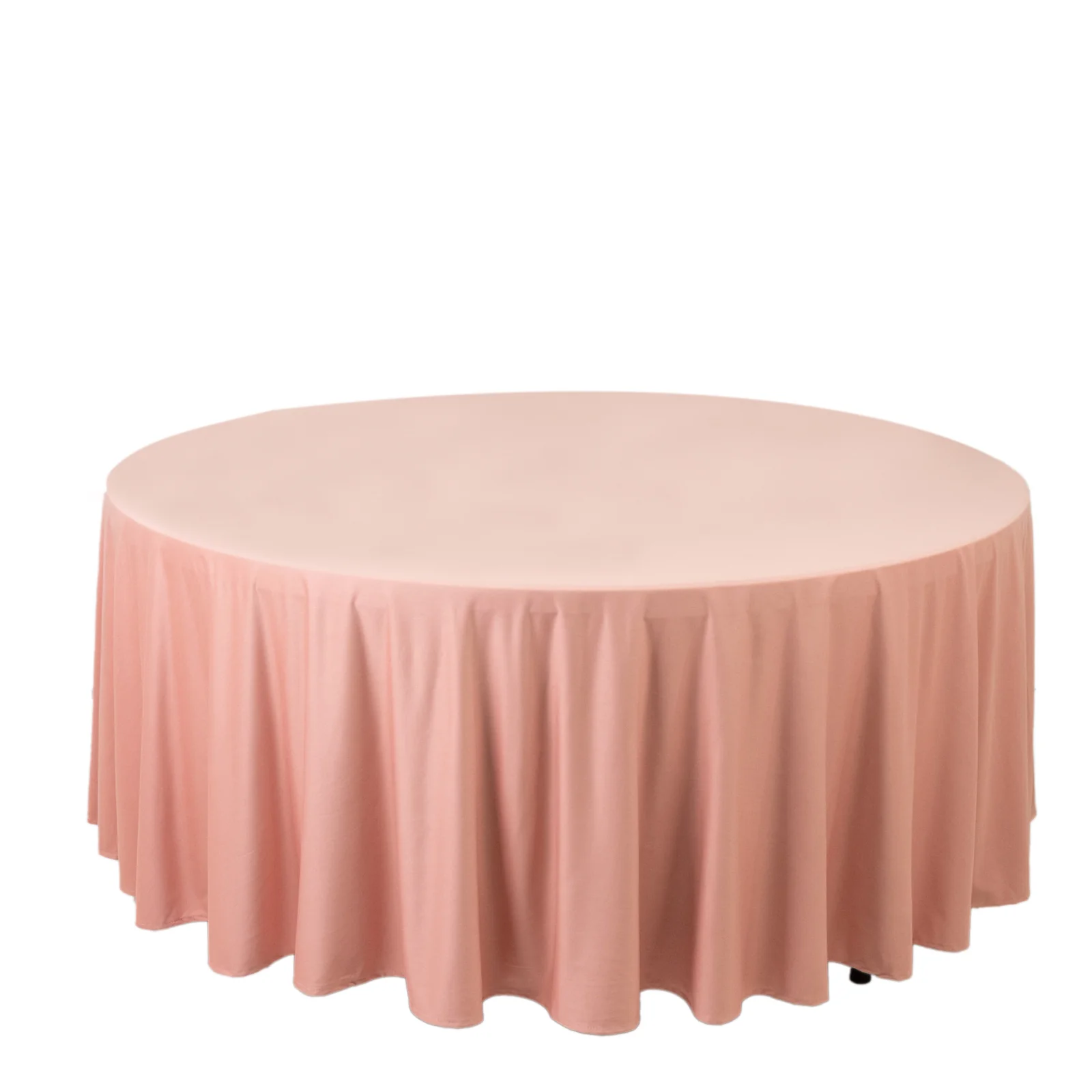 Scuba Round Tablecloth 108" Dusty Rose - Wrinkle Free Table Cover - Image 3