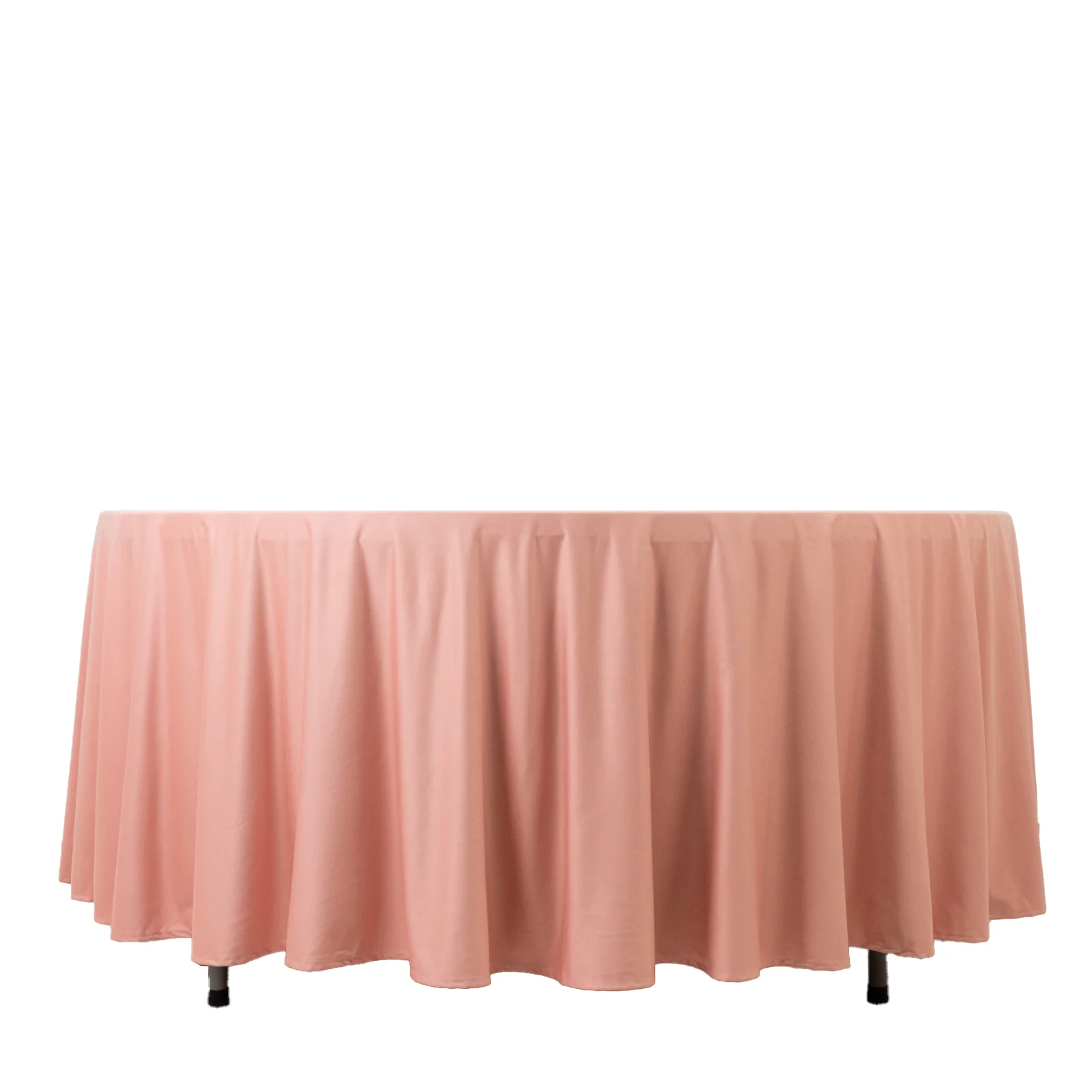 Scuba Round Tablecloth 108" Dusty Rose - Wrinkle Free Table Cover - Image 6