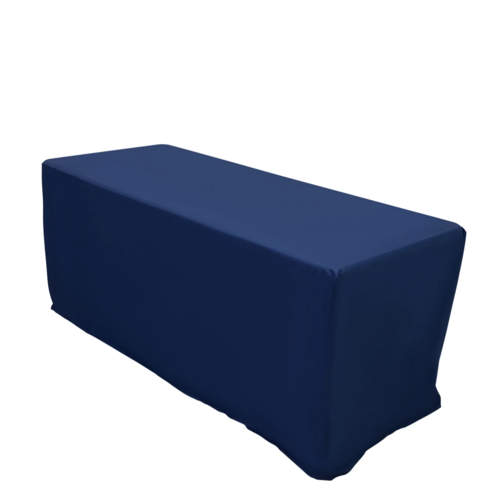 Scuba Rectangular Fitted Tablecloth 6ft Navy Blue – Wrinkle-Free, Stain Resistant - Image 3